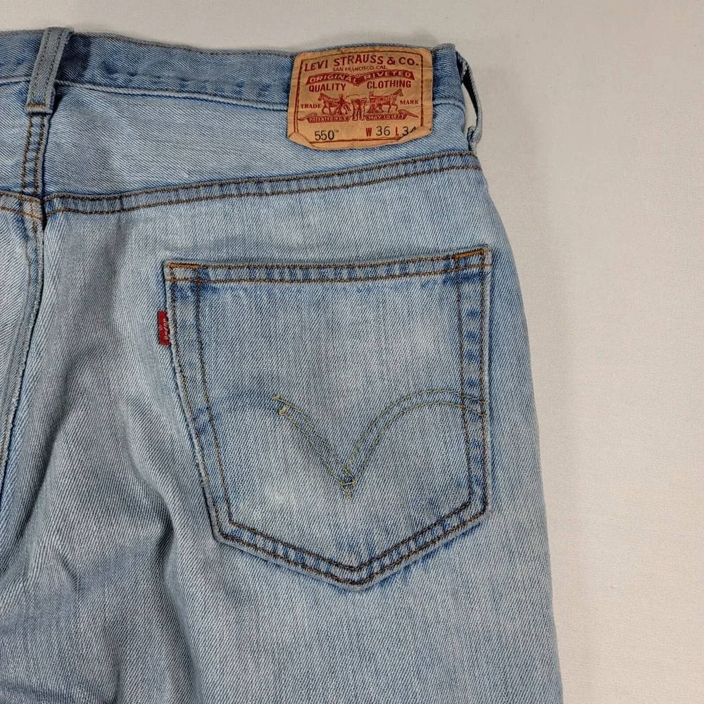 Levi's 550 Denim Jeans Mens 36x32 Blue Relaxed Fit Straight‎ Leg VTG Y2K